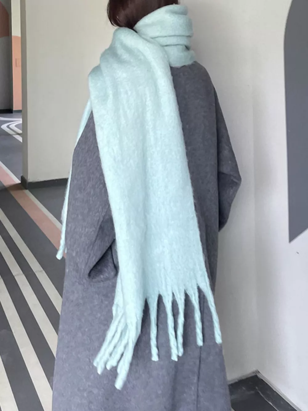 Solid Color Fringe Scarf, image 8