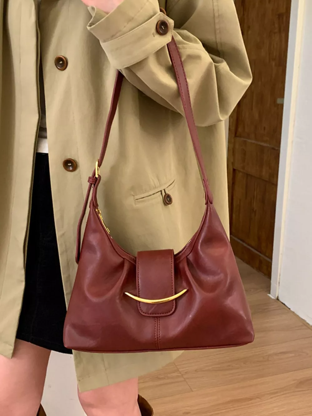 Buckle Adjustable Strap Crossbody Bag, image 10