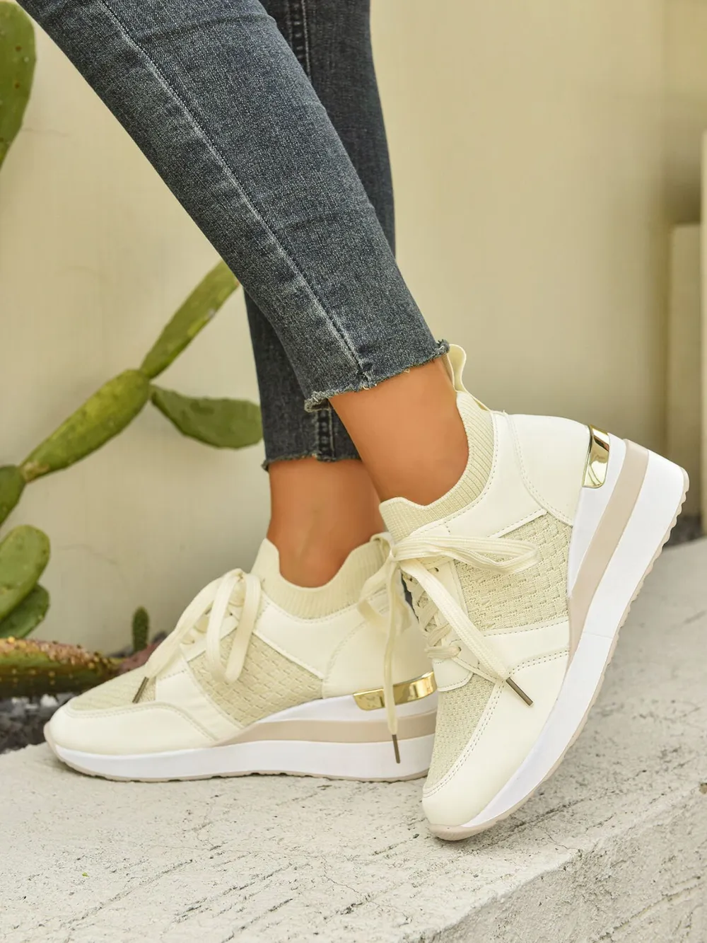 Lace Up Wedge Athletic, image 3