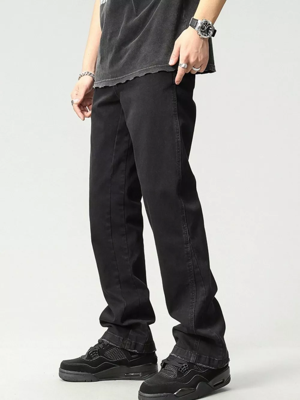 Men's Washed Loose Fit Jeans, image 4