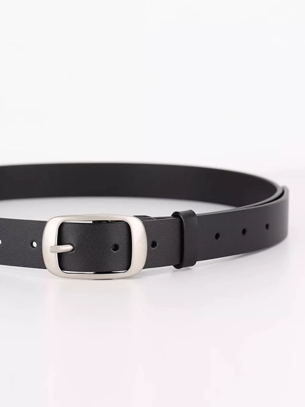 Leather Belt with Silver Buckle, image 7