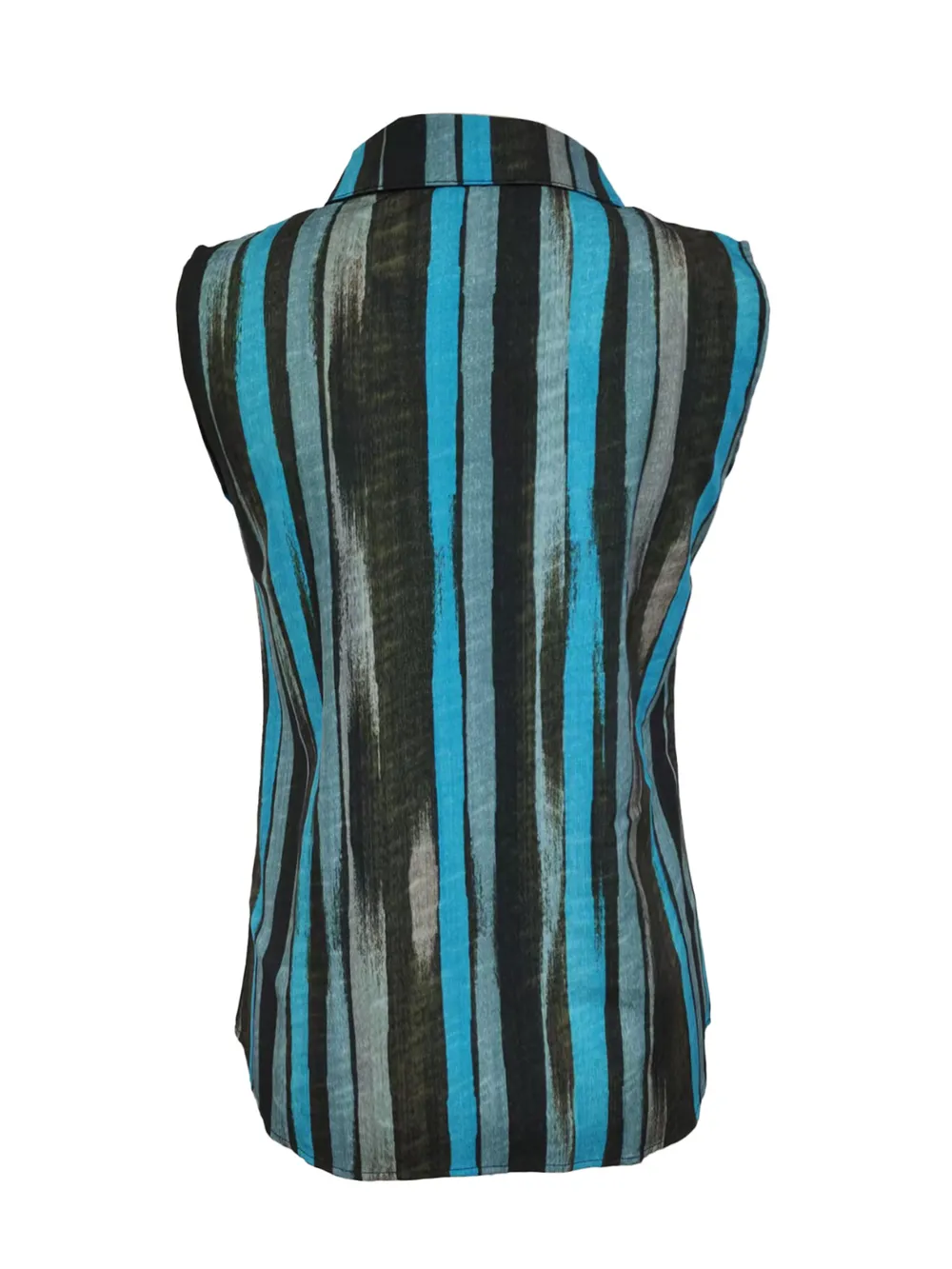 Button Detail Striped Sleeveless Shirt, image 3