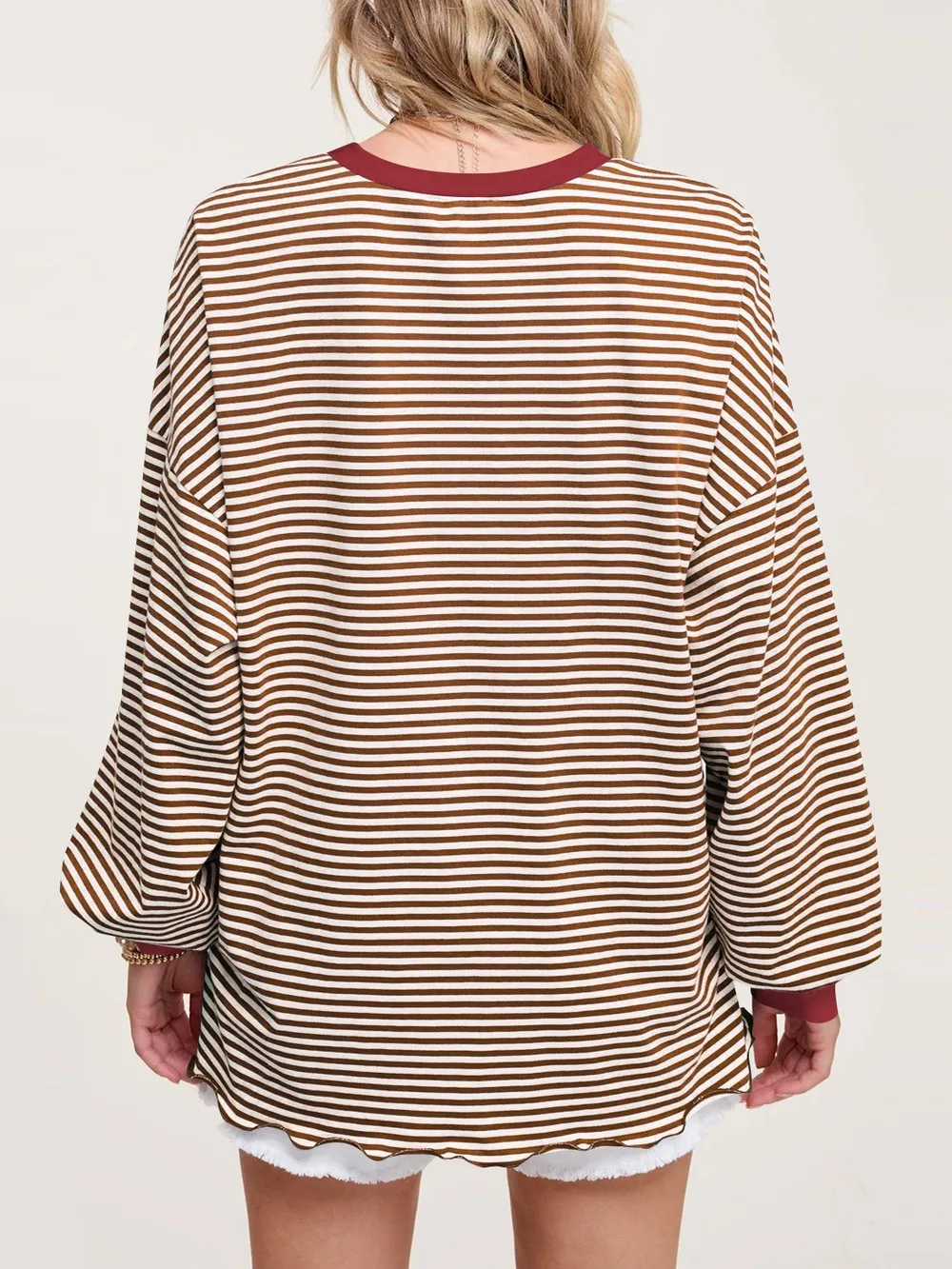 Contrast Striped Long Sleeve Sweatshirt, image 10