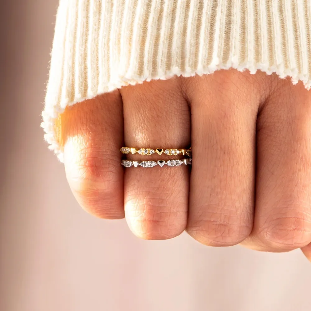 925 Sterling Silver Inlaid Zircon Ring, image 2