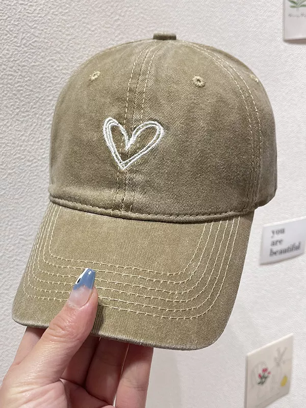 Washed Heart Embroidered Baseball Cap, image 10