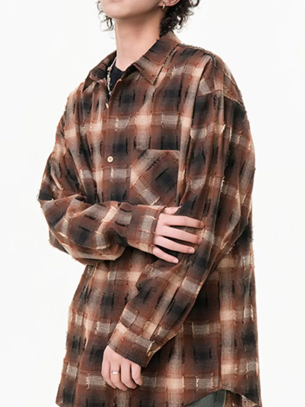 Men's Plus Size Plaid Button Up Long Sleeve Shirt, image 2