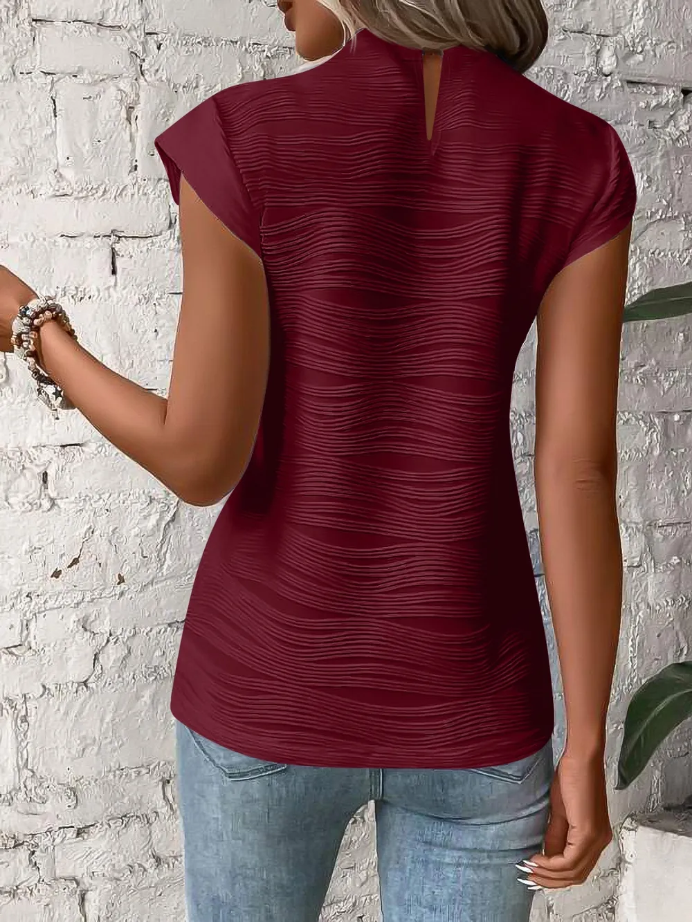Mock Neck Cap Sleeve Top, image 20