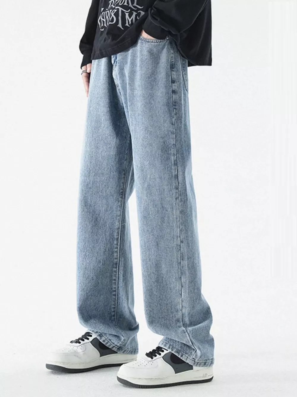 Men's Full Size Loose Fit Wash Jeans Plus Size, image 2