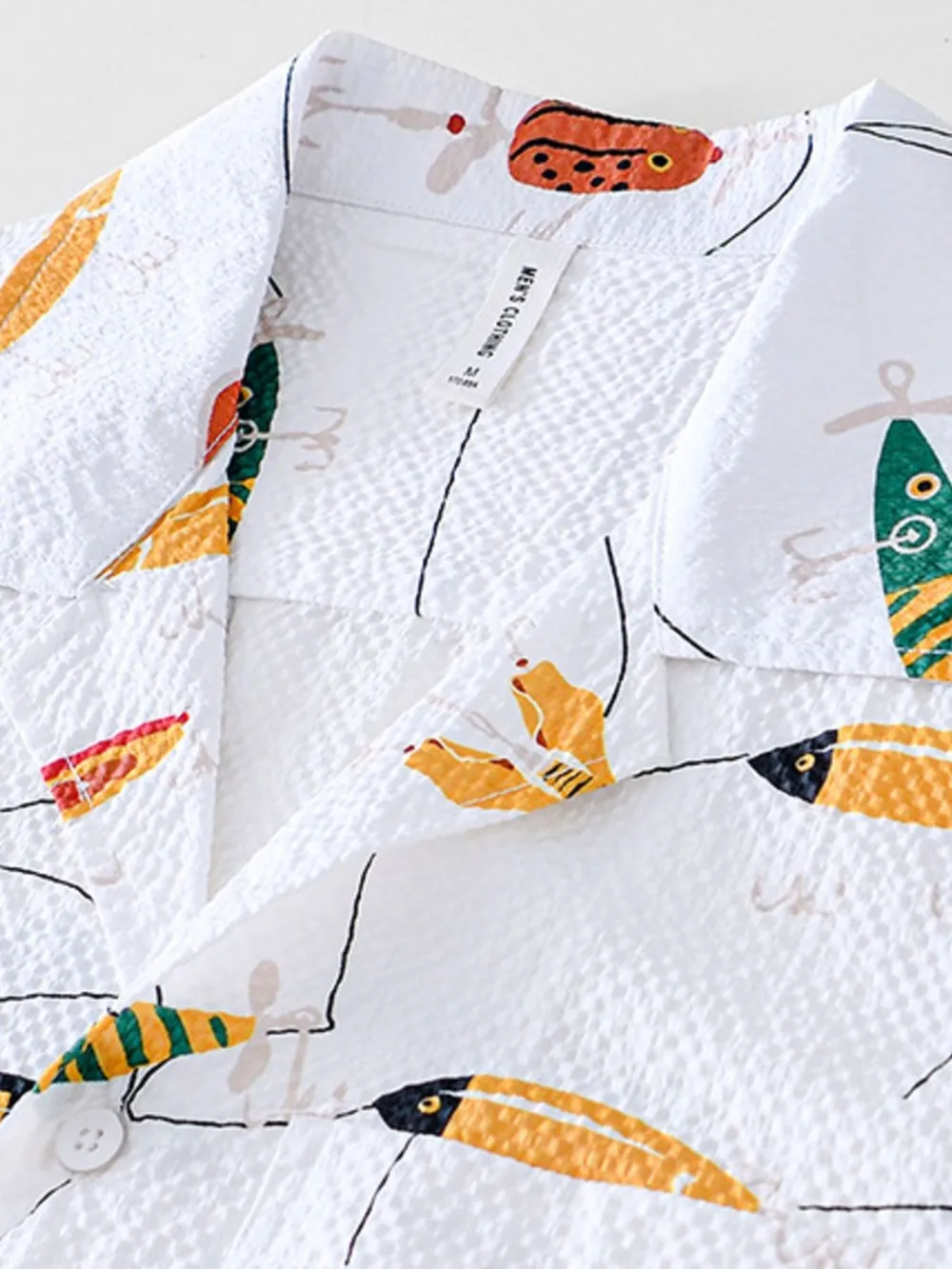Men's Printed Button Up Short Sleeve Shirt, image 9
