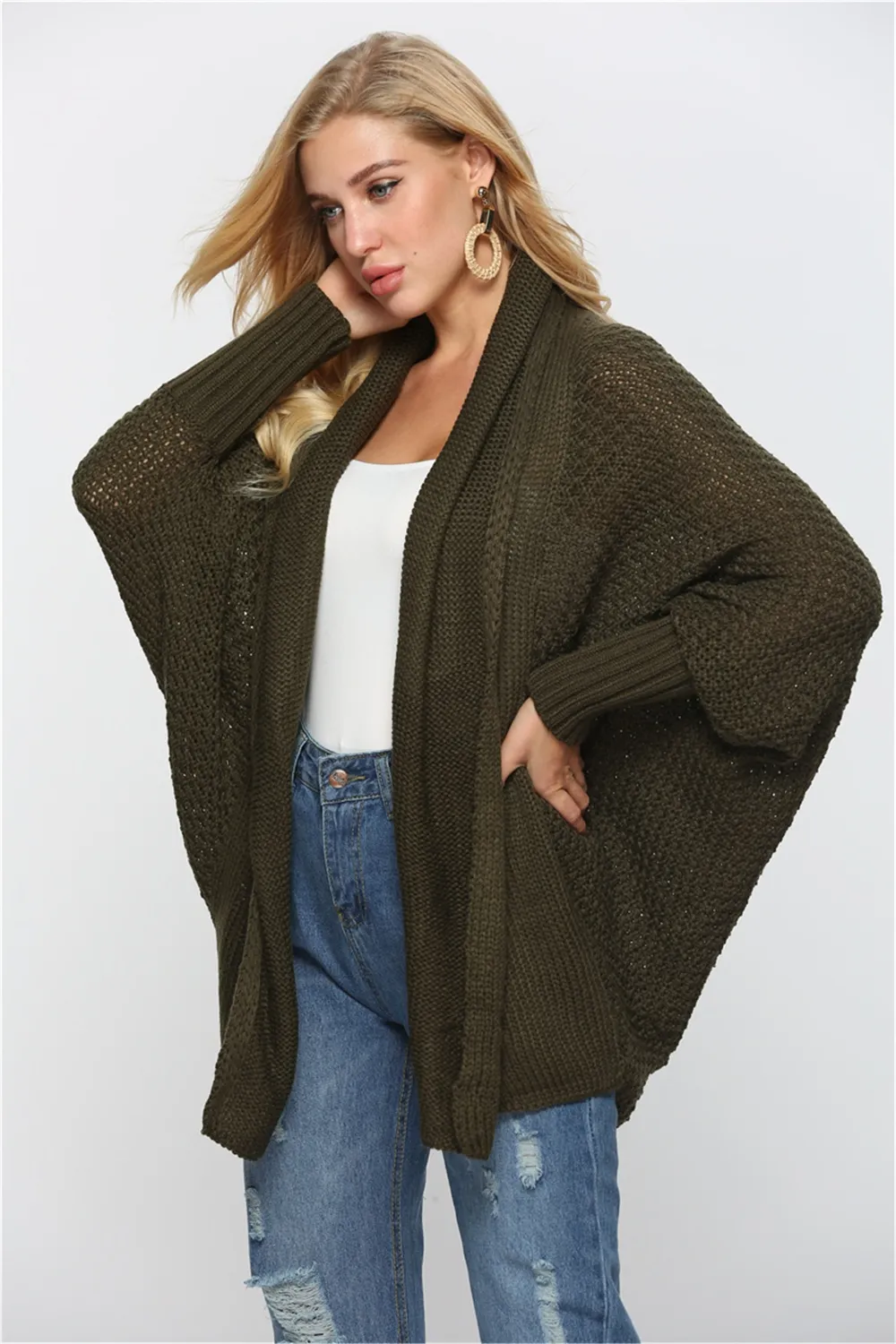 Open Front Batwing Sleeve Cardigan, image 21