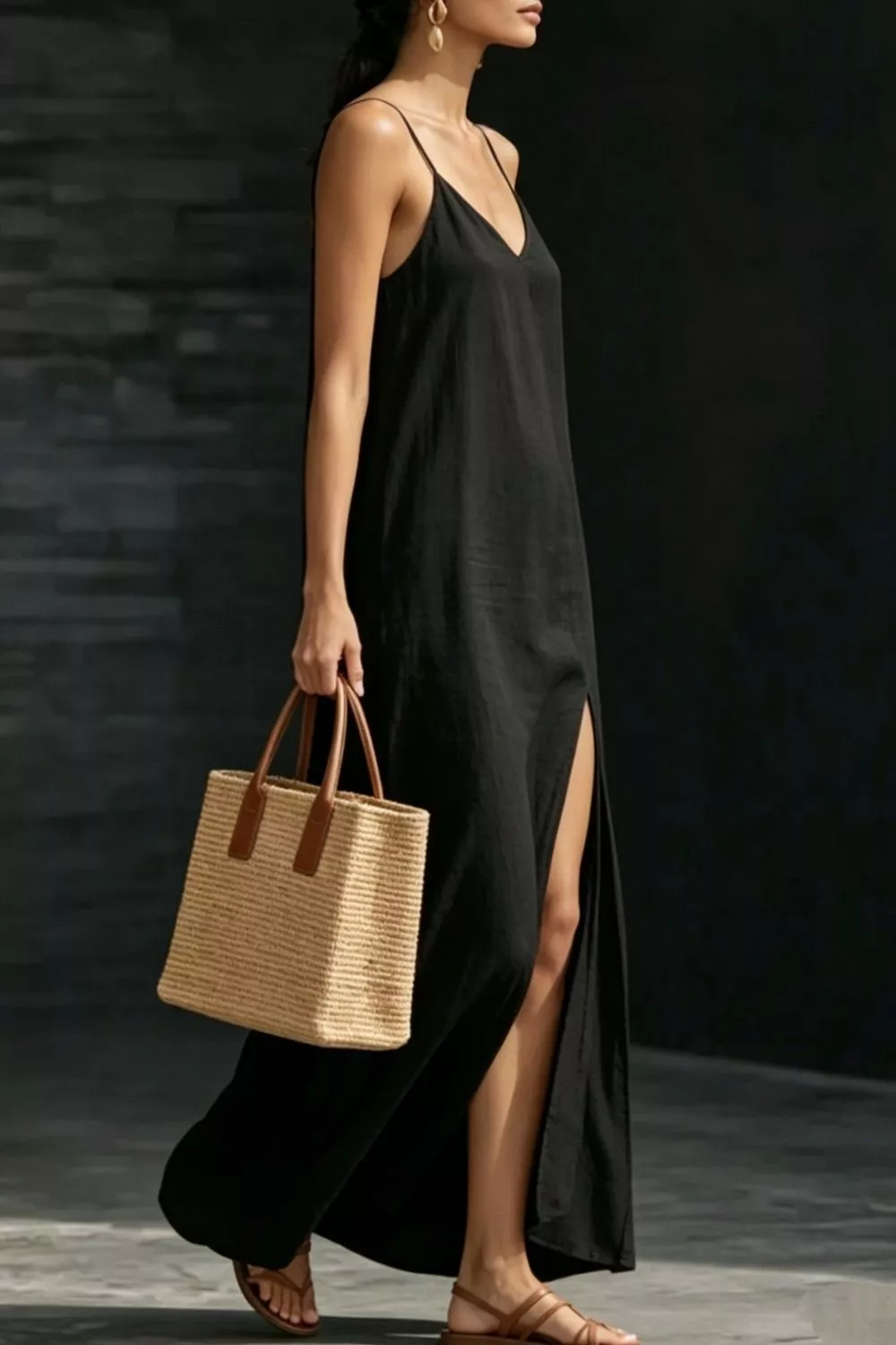 Slit V-Neck Maxi Dress, image 11