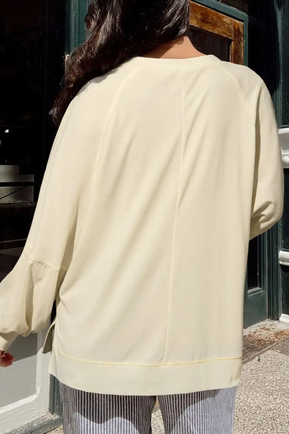 Slit Notched Long Sleeve Blouse, image 2