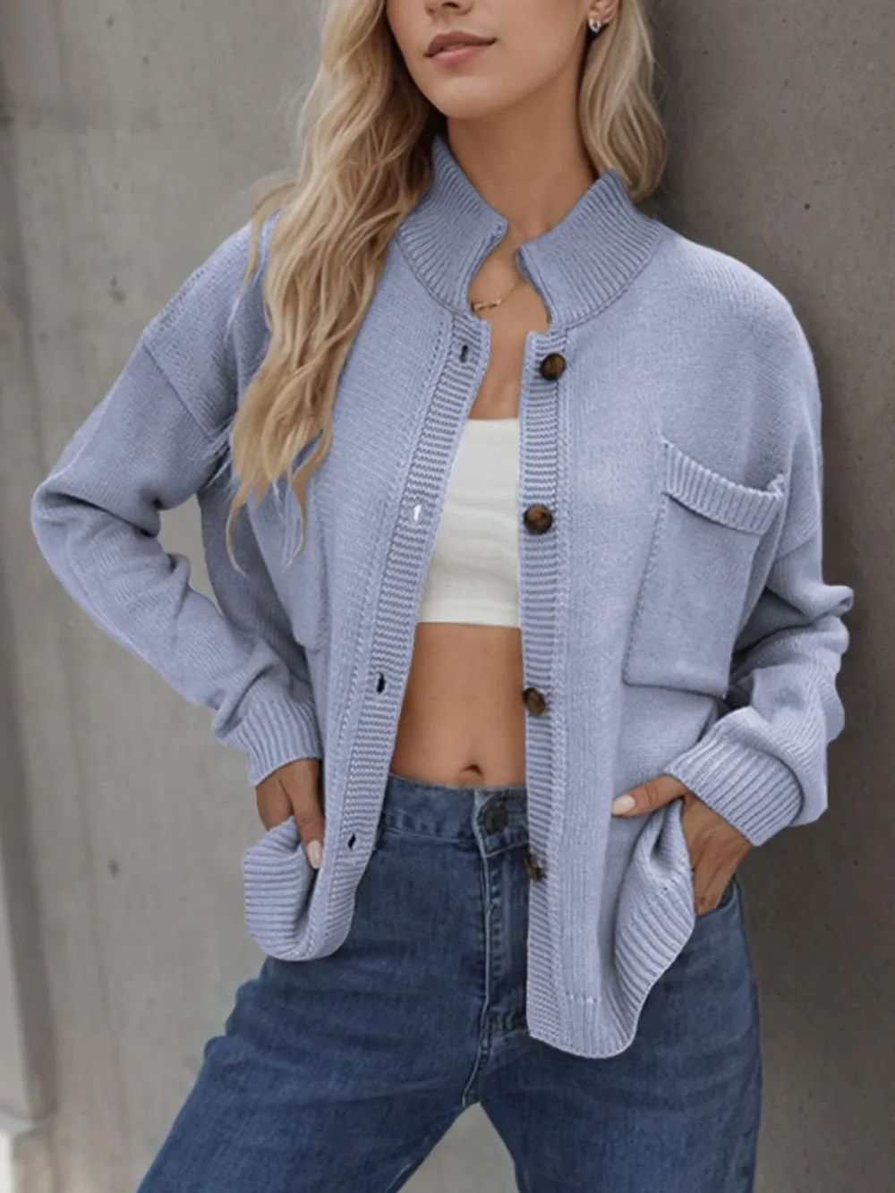 Button Up Long Sleeve Cardigan, image 2