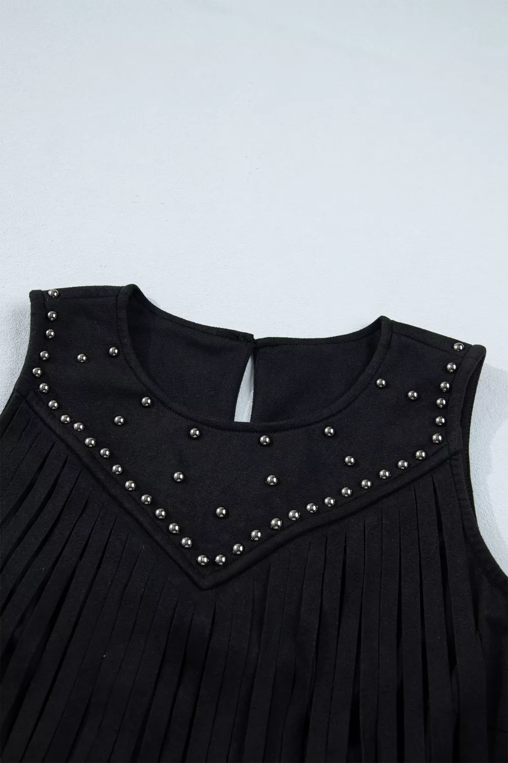 Western Fringe Rivet Paneling Bust Sleeveless Top, image 13