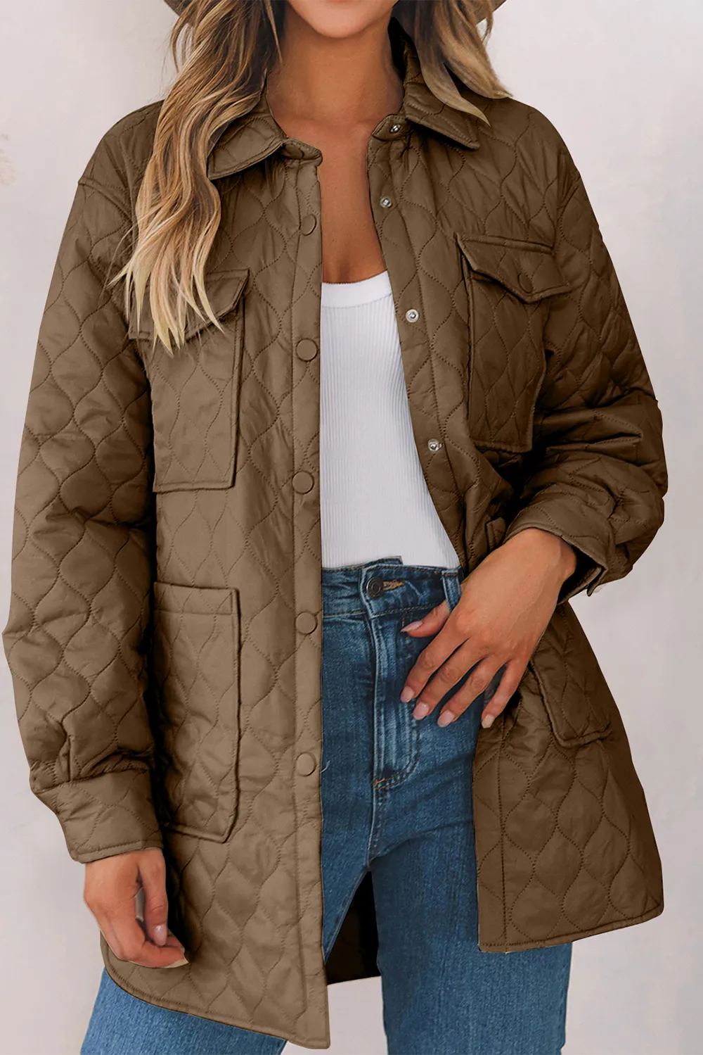 Snap Down Collared Winter Coat, image 8