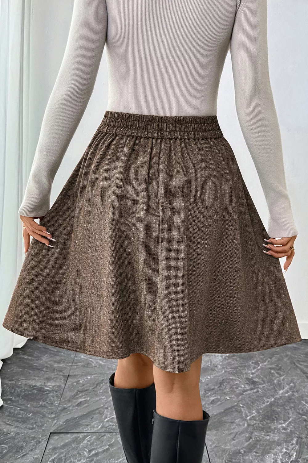 A-Line Textured Skirt, image 3
