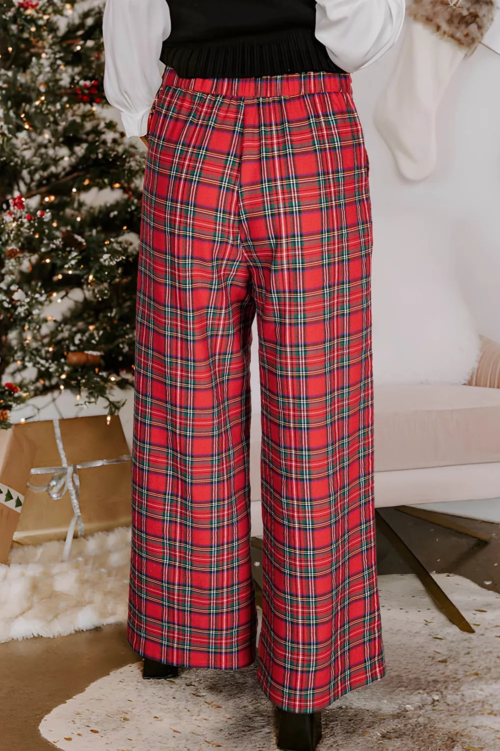 Plaid Wide-Leg Pants, image 8