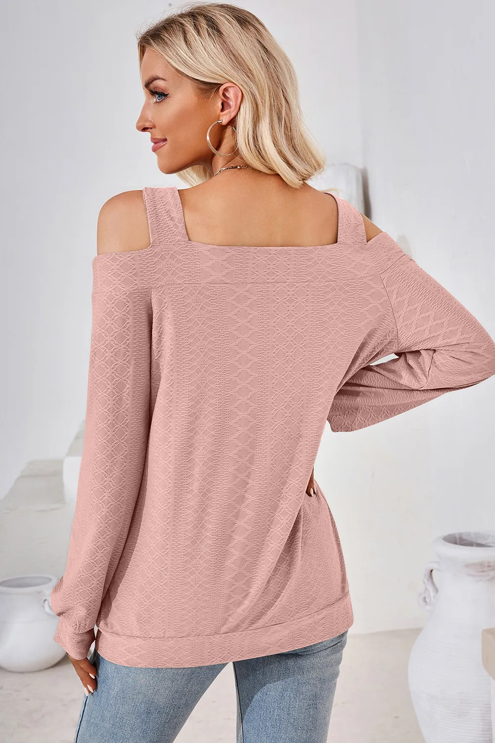 Cutout Square Neck Cold Shoulder T-Shirt, image 24