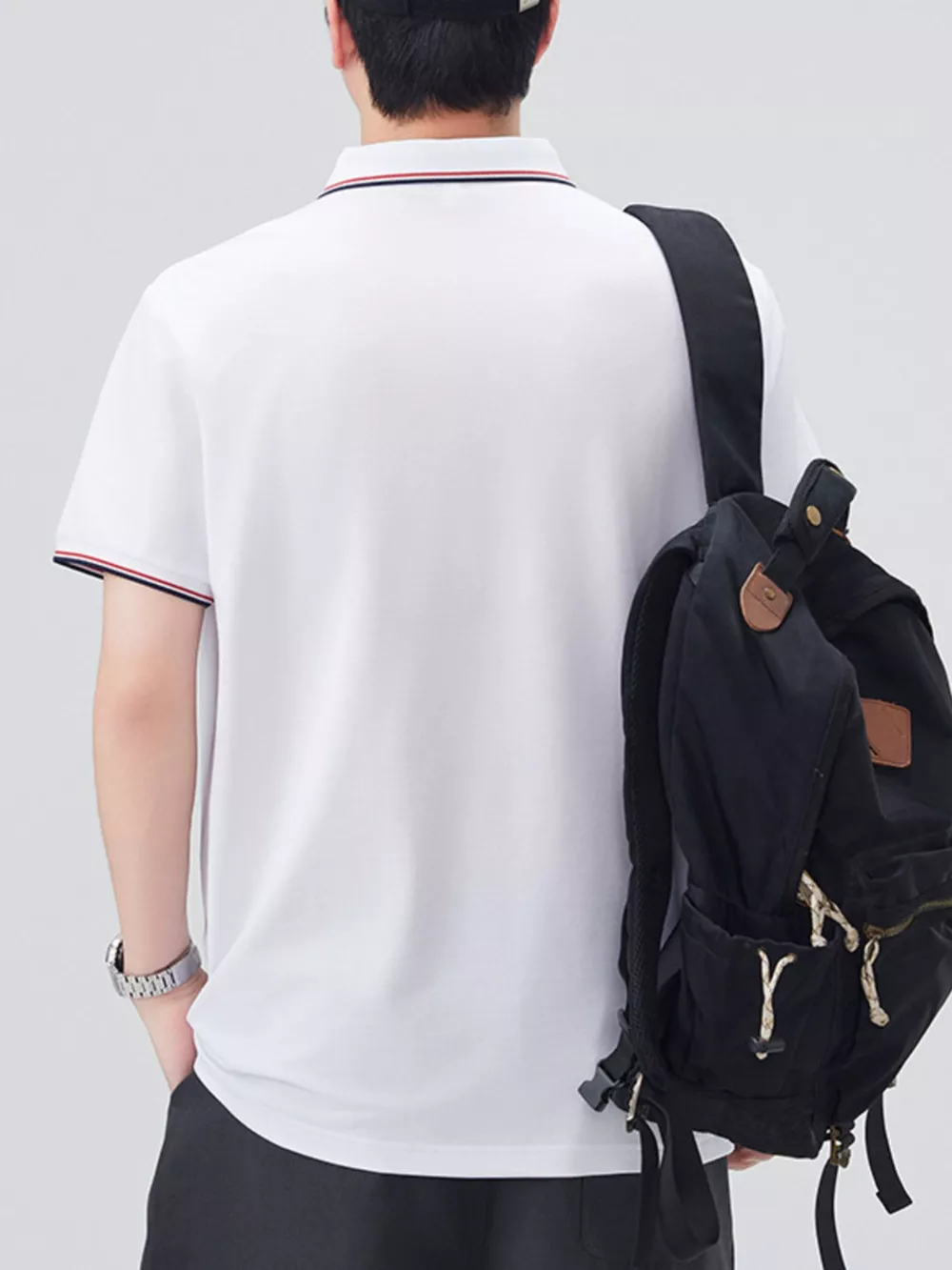 Men's Plus Size Button Detail Short Sleeve Polo, image 13