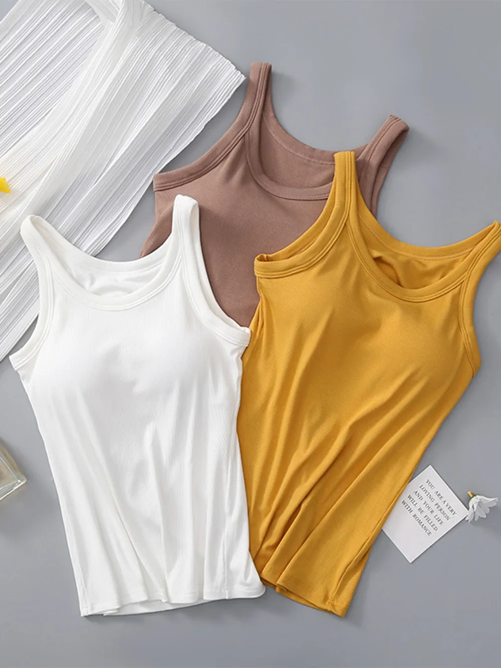 Round Neck Tank with Bra, image 15