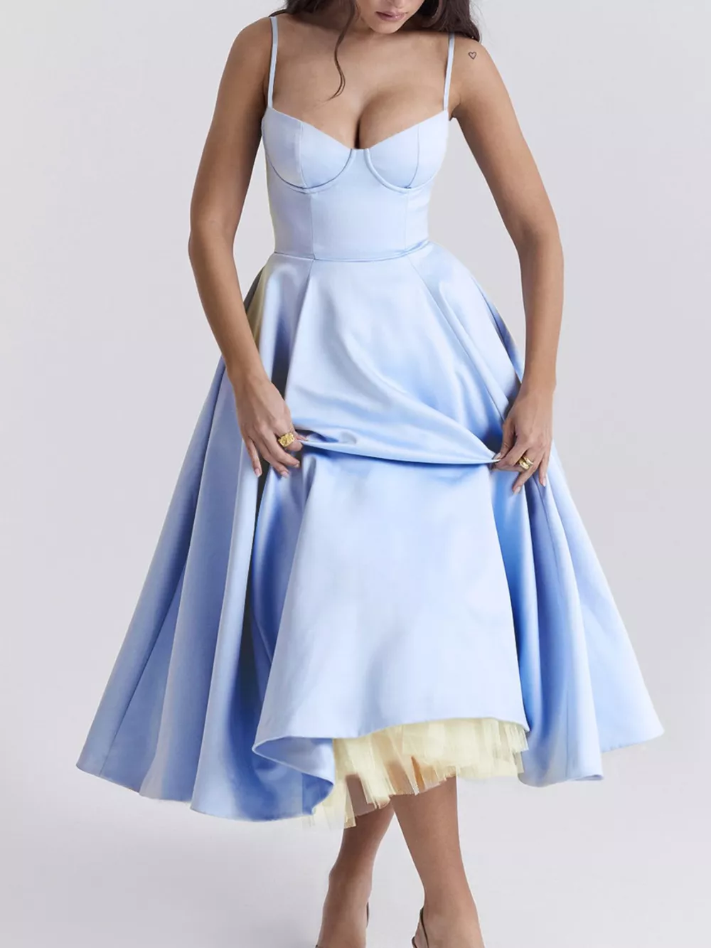 Sweetheart Neck A-Line Midi Dress, image 22