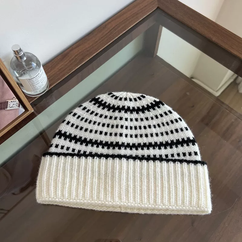 Wool Striped Warm Knit Hat, image 5