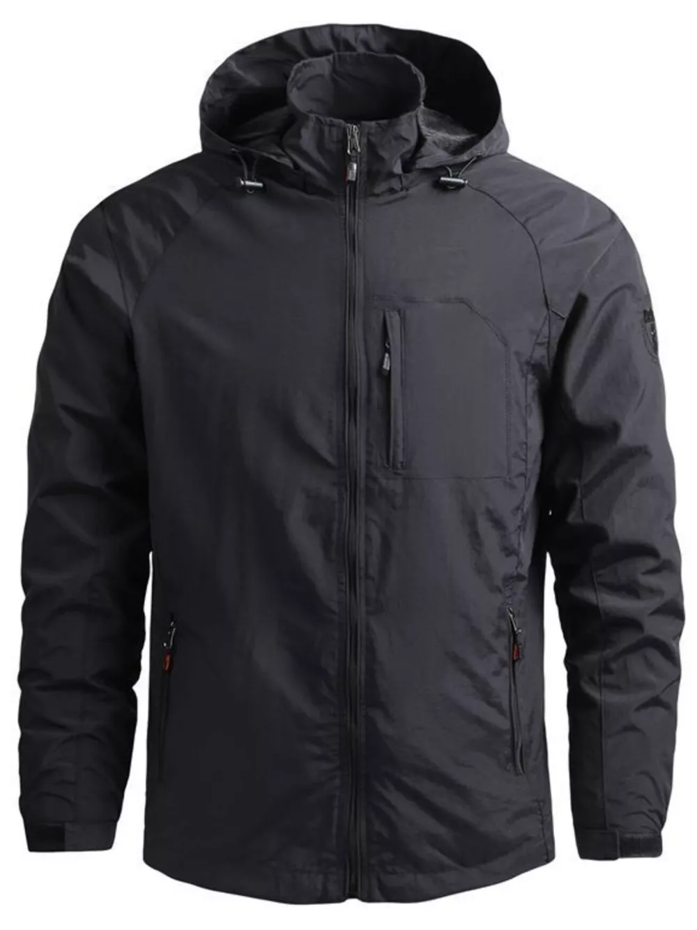 Men's Plus Size Lightweight Hooded Windproof Outdoor Jacket, image 7