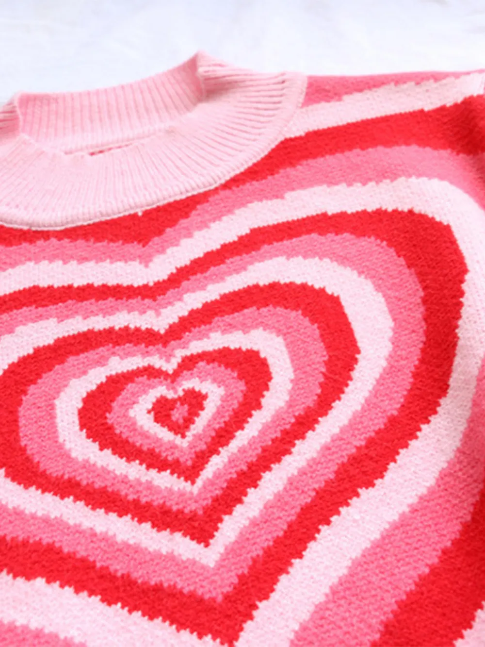 Heart Mock Neck Long Sleeve Sweater, image 12