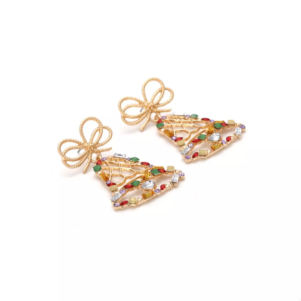 18K Gold-Plated Christmas Bell Dangle Earrings, image 5