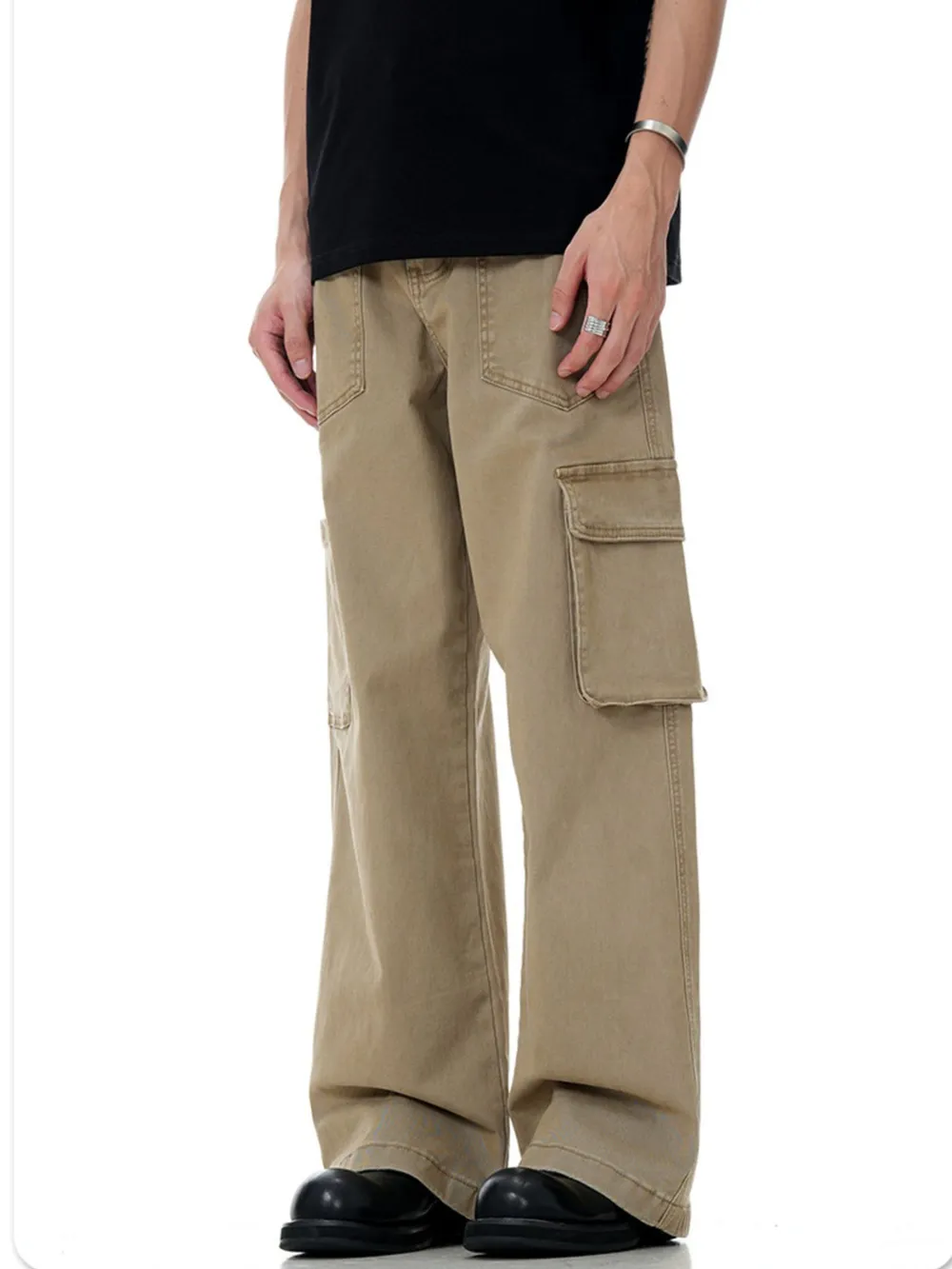 Men's Wide Leg Cargo Pants, image 3