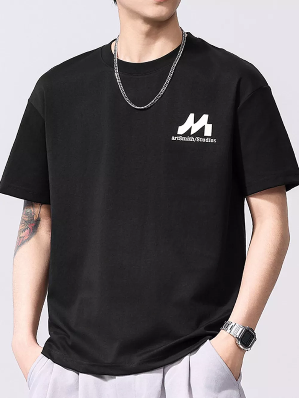 Men's Plus Size Round Neck Short Sleeve T-Shirt
