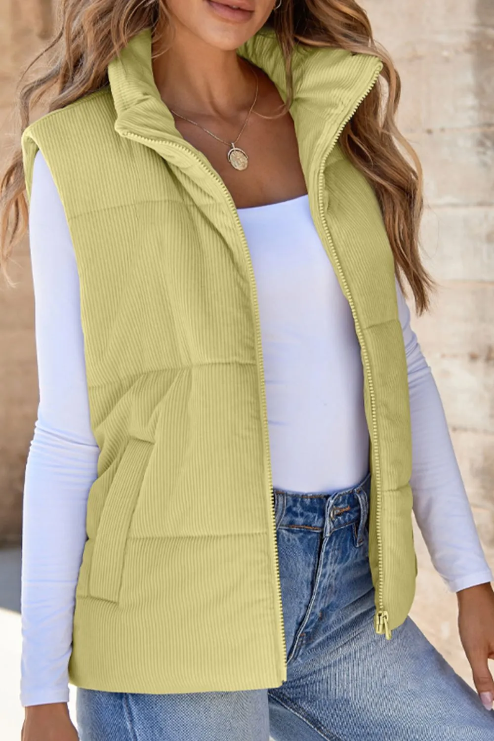 Zip Up Turtleneck Vest Coat, image 13