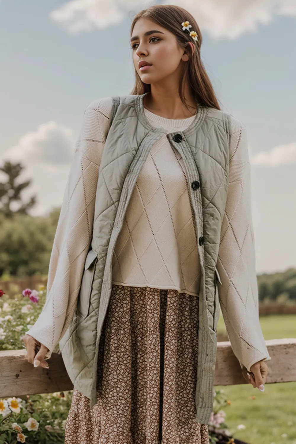 Button Up Pocketed Vest Coat, image 5