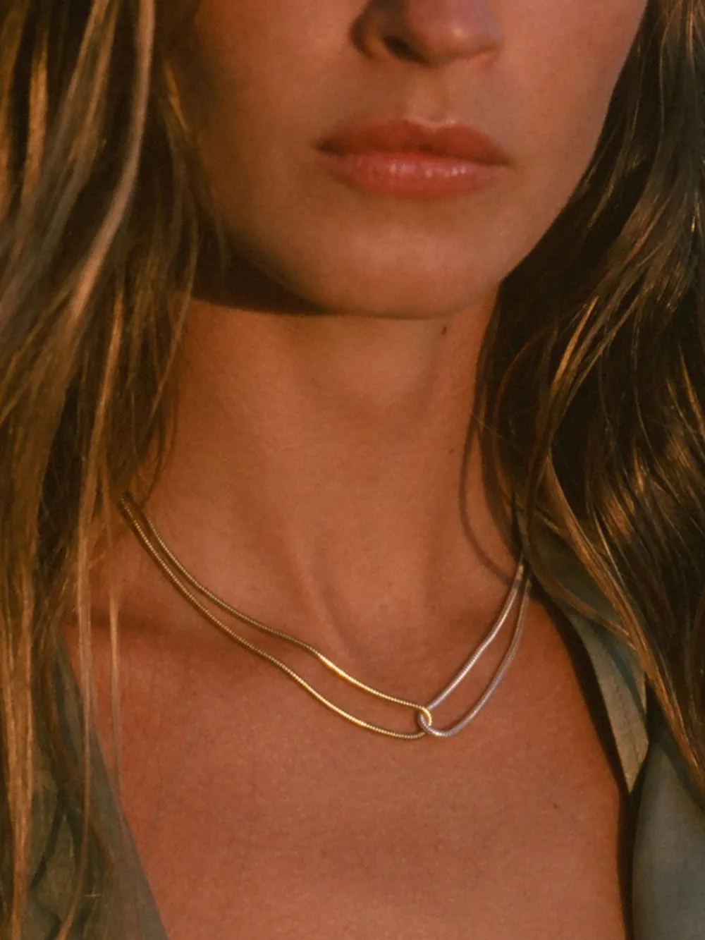 18K Gold-Plated Stainless Steel Two-Tone Necklace