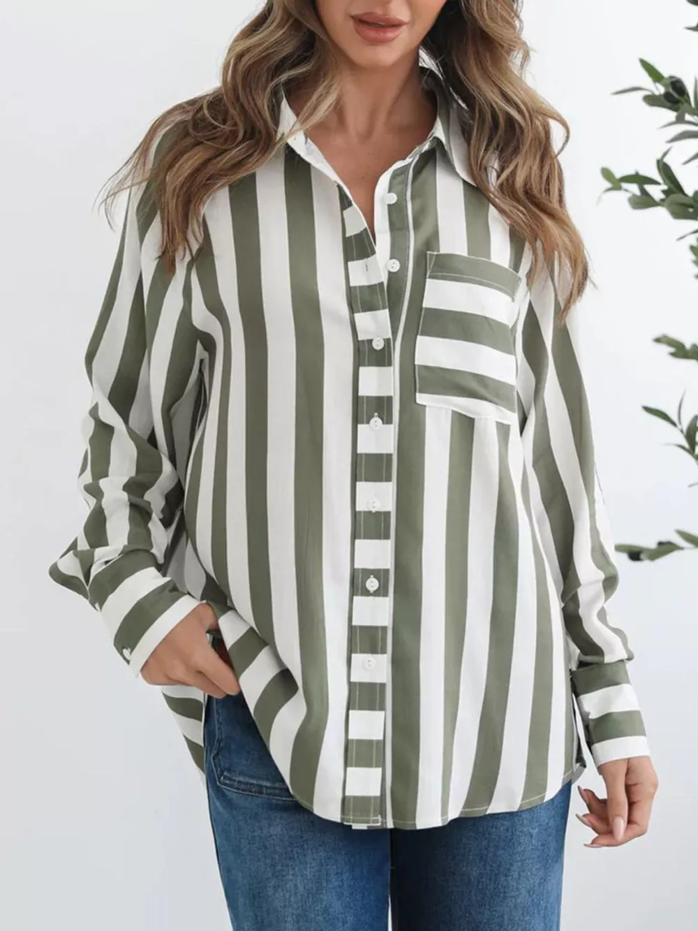 Striped Button-Down Shirt
