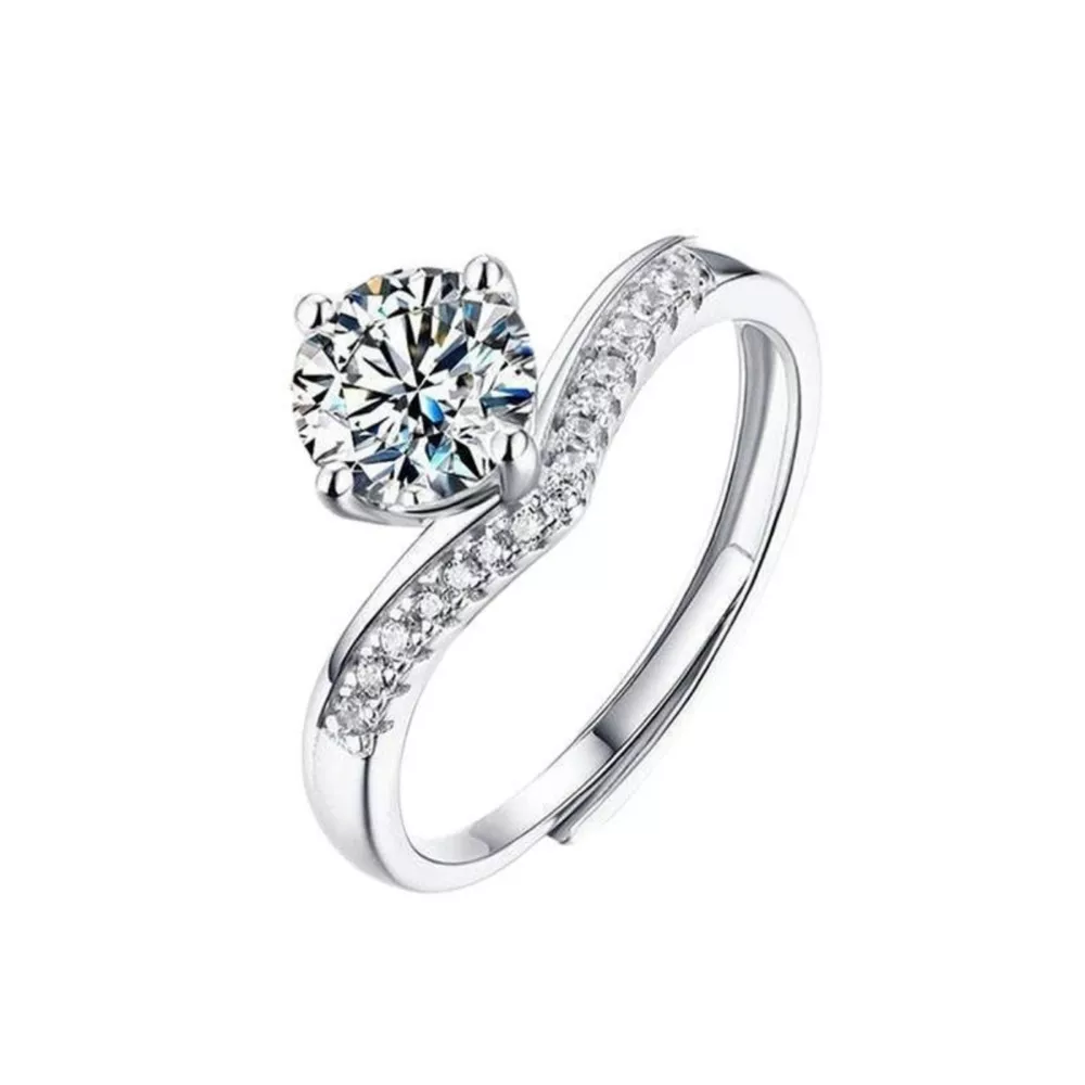 2 Carat Moissanite 925 Sterling Silver Ring, image 6