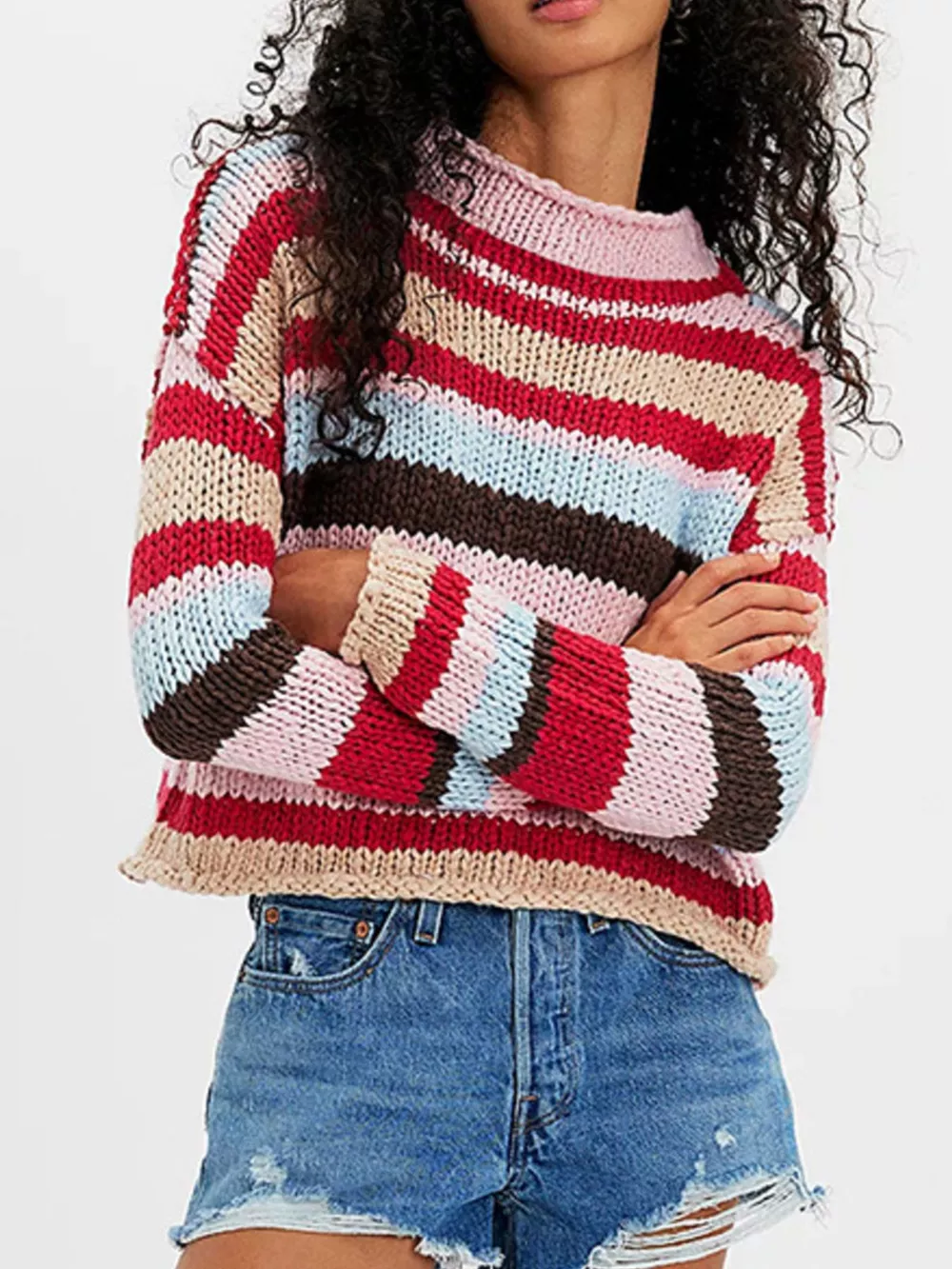 Chunky Knit Striped Sweater, image 13