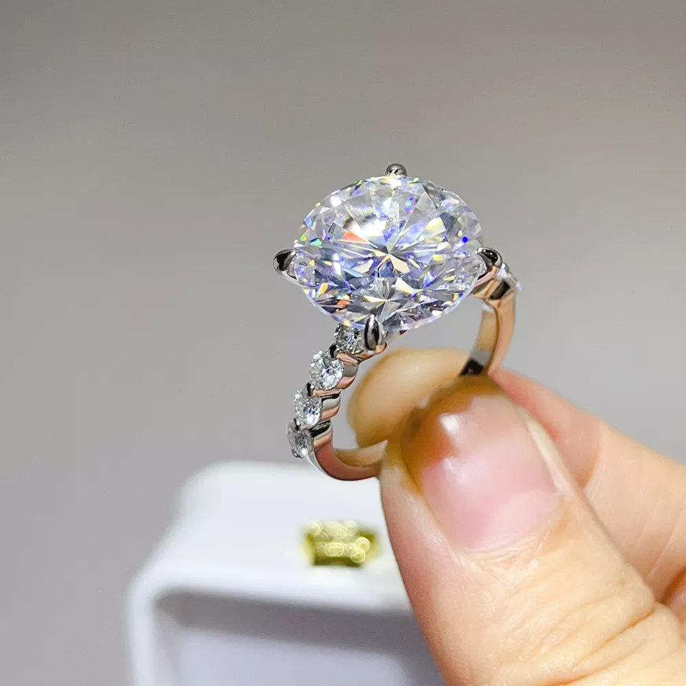 10 Carat Moissanite 925 Sterling Silver Ring, image 5