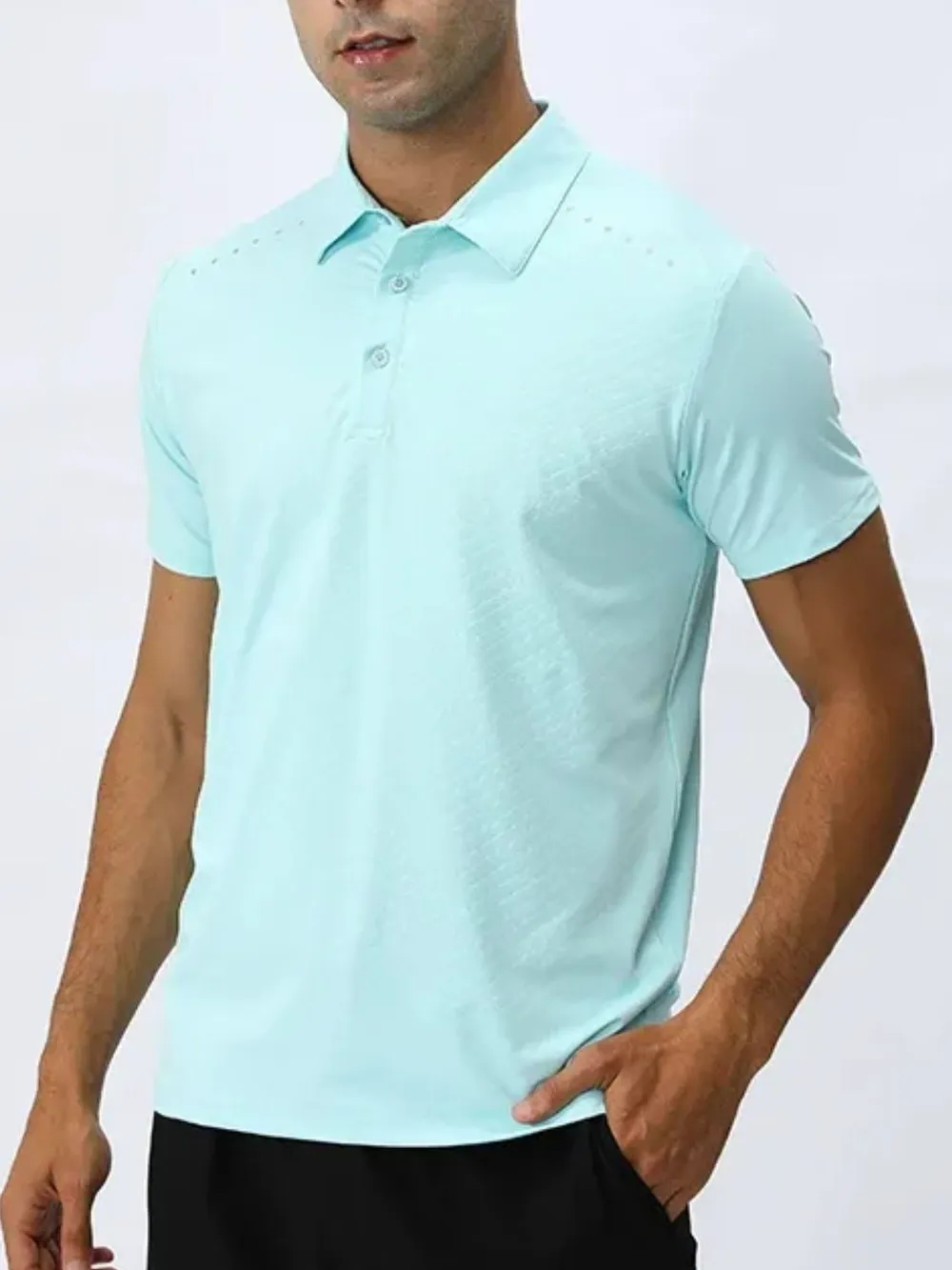 Men's Plus Size Button Detail Short Sleeve Polo, image 3