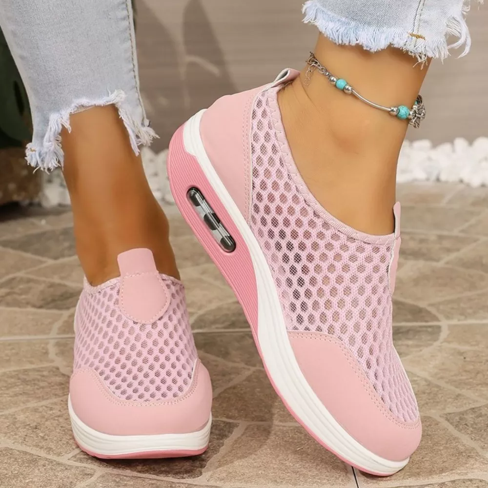 Round Toe Mesh Sneakers, image 3