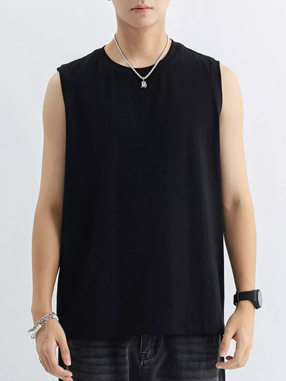 Men's Plus Size Round Neck Tank, image 5