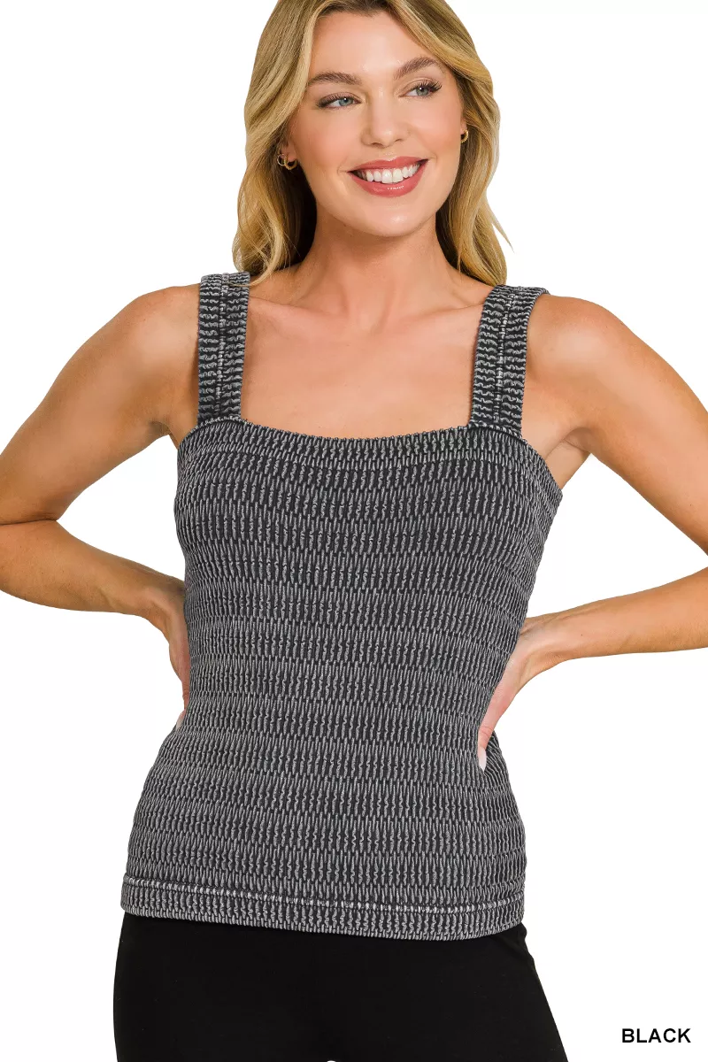 Seamless Winkle Stone Washed Tank Top, image 3