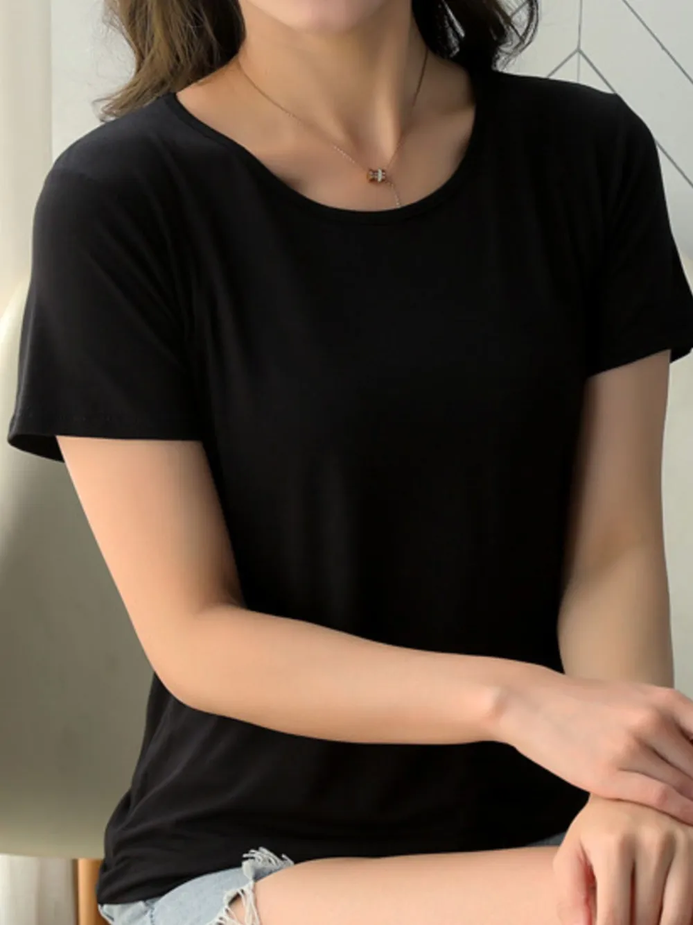 Round Neck Short Sleeve T-Shirt, image 3
