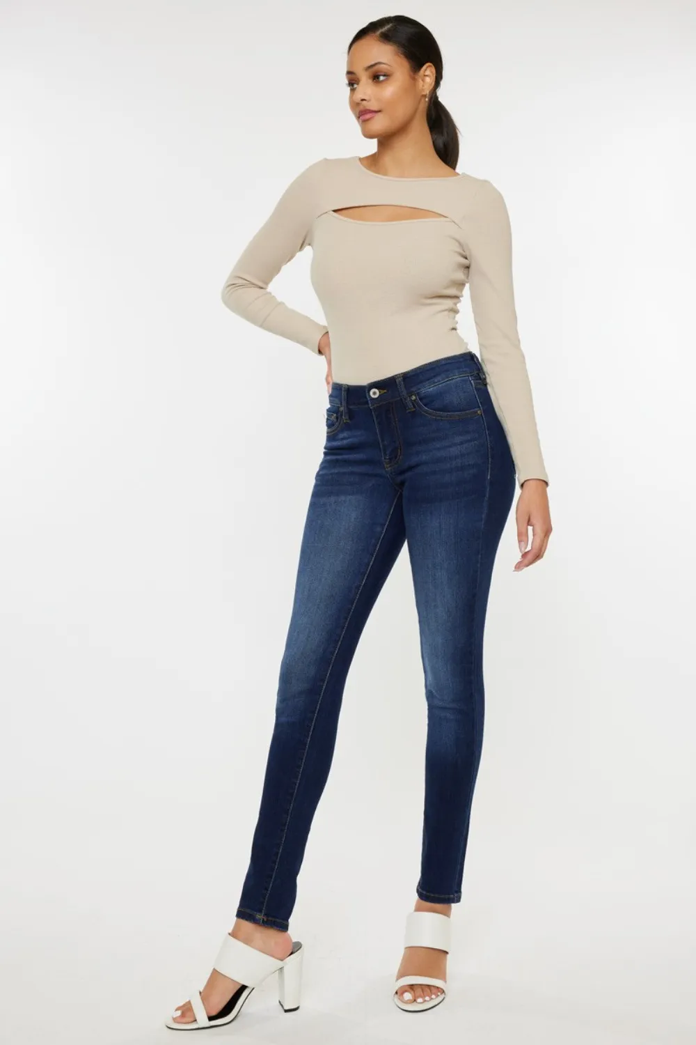 Mid Rise Gradient Skinny Jeans, image 4