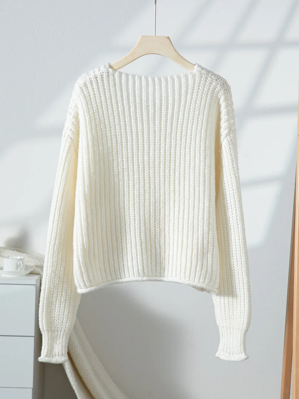 Button-Front Knit Cardigan with Pockets, image 8