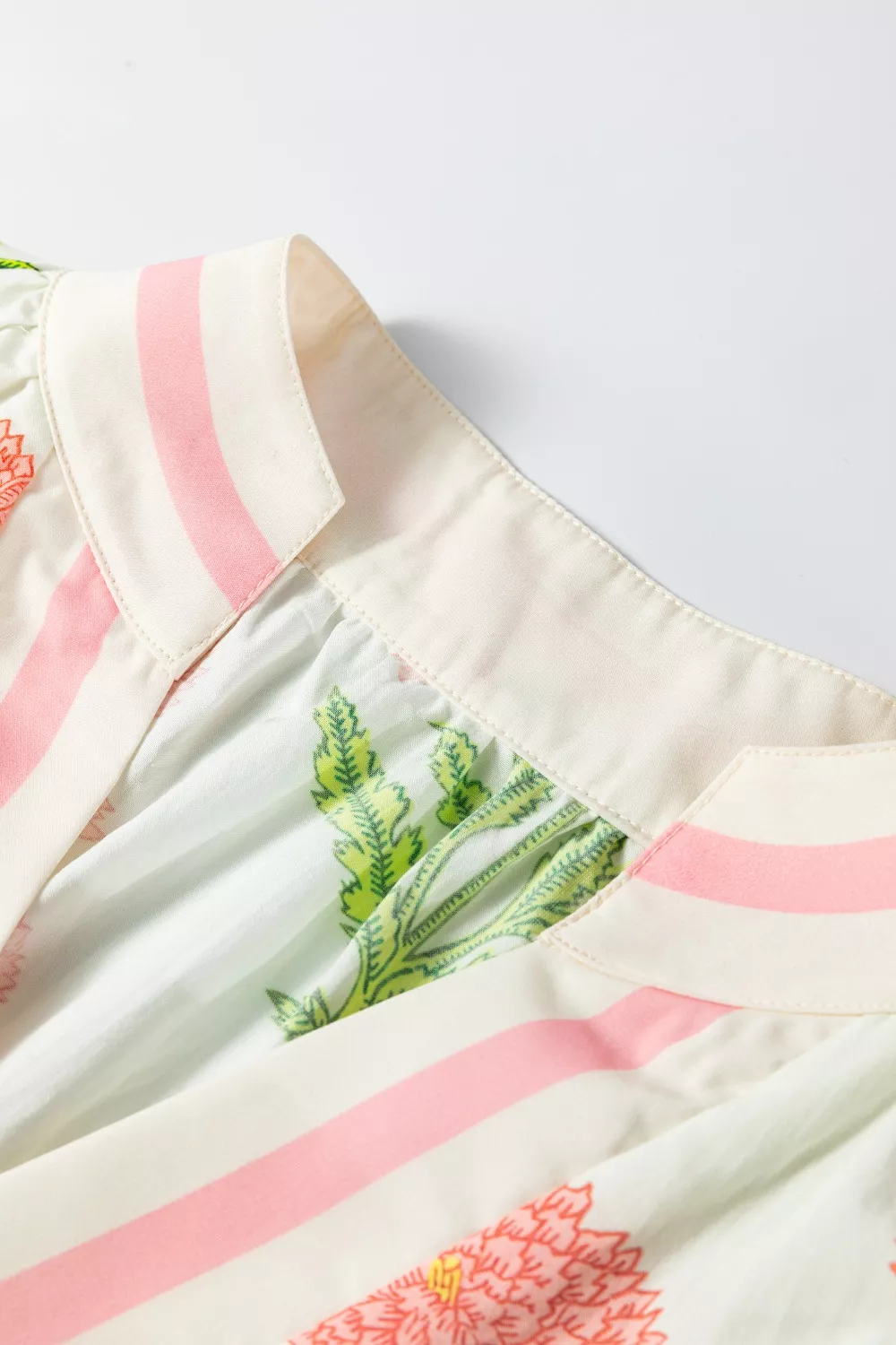 Floral Print Notched Ruffled Sleeve Blouse, image 7