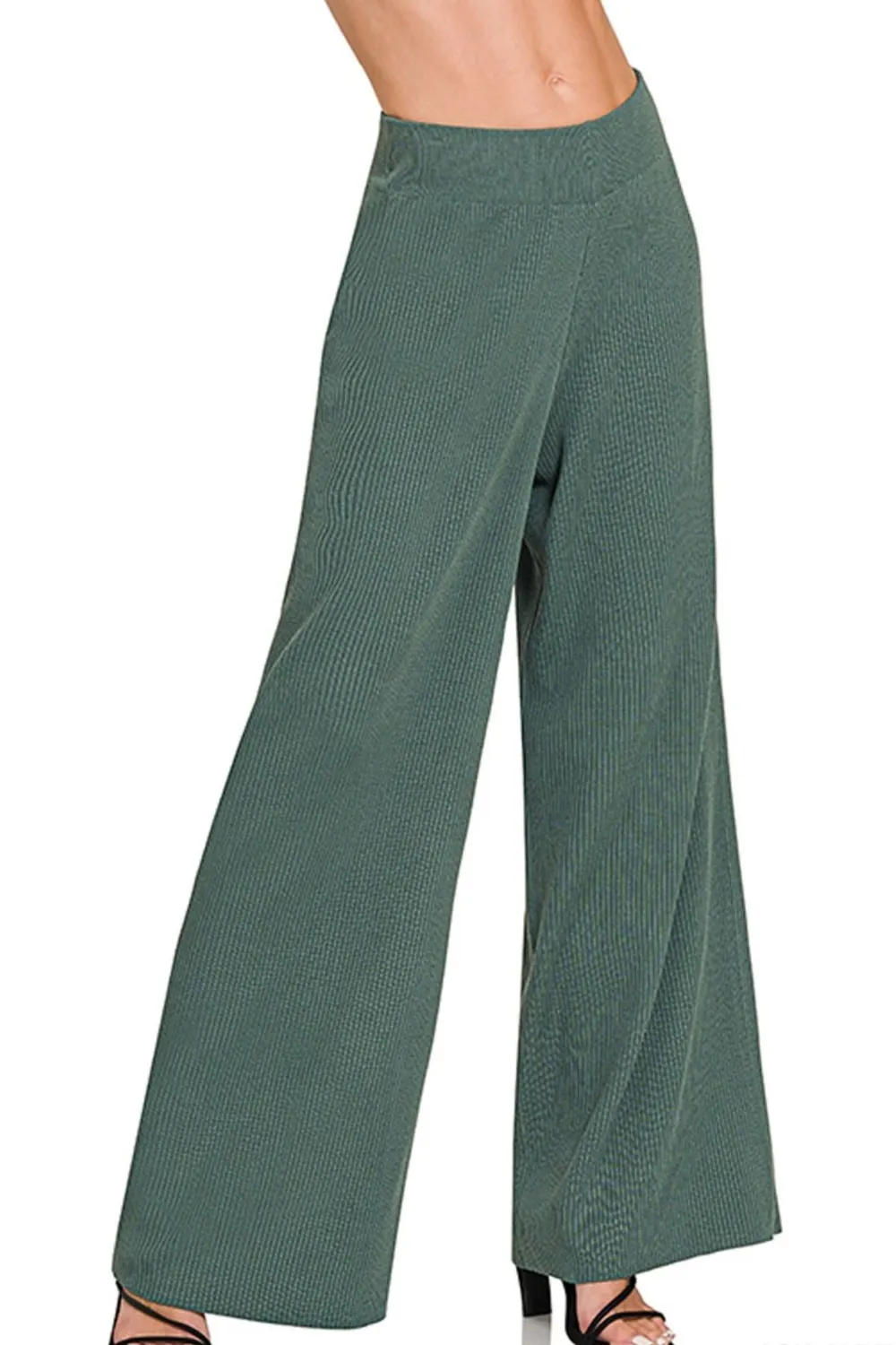 Viscose Ribbed Sweater Pants, image 2