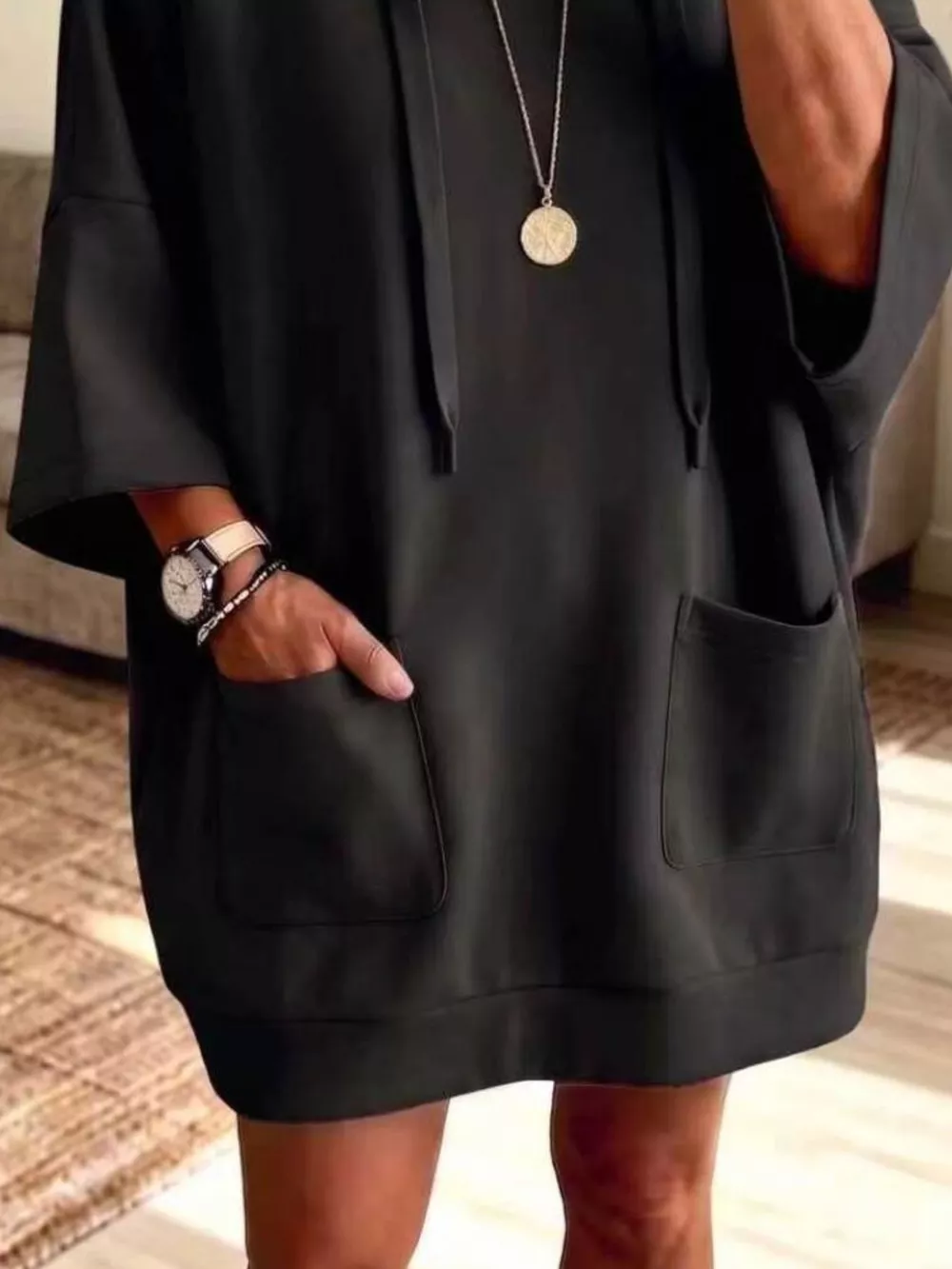 Full Size Drawstring Oversized Front Pockets Oversized Hoodie Plus Size, image 8