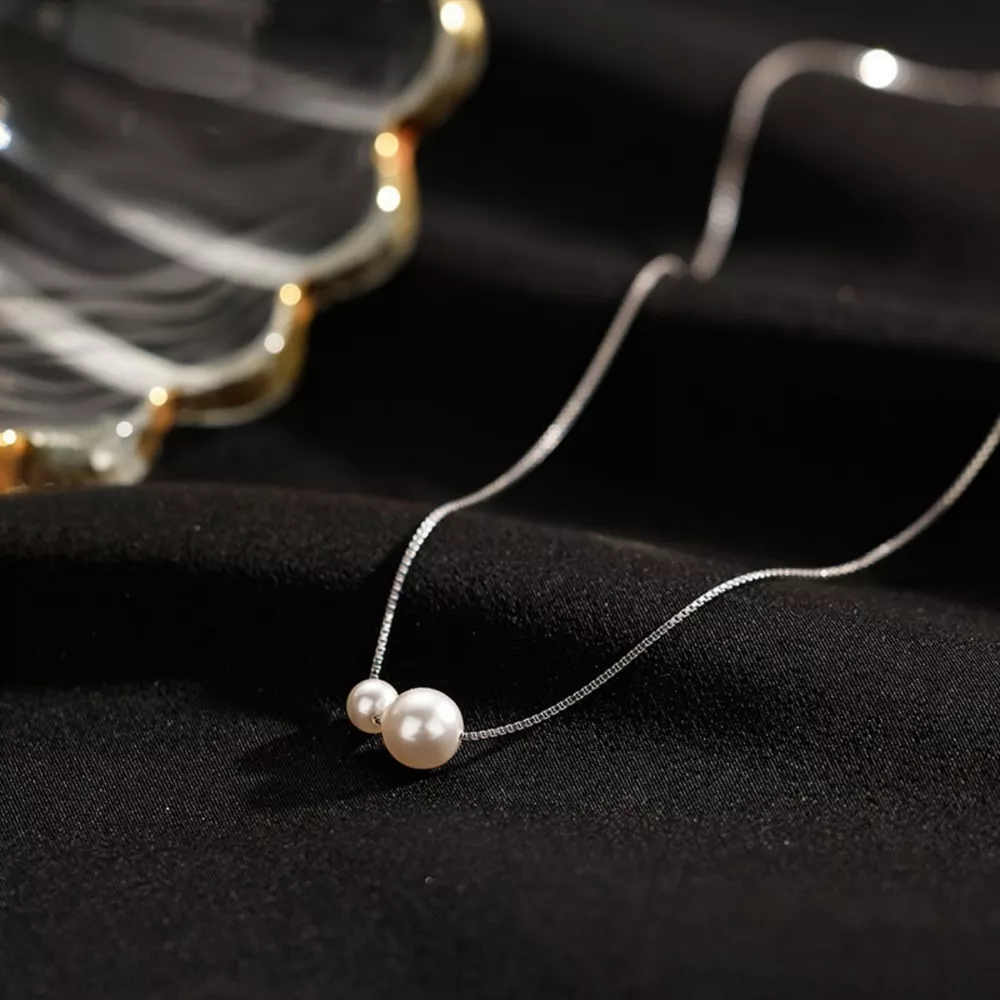 925 Sterling Silver Pearl Necklace, image 4