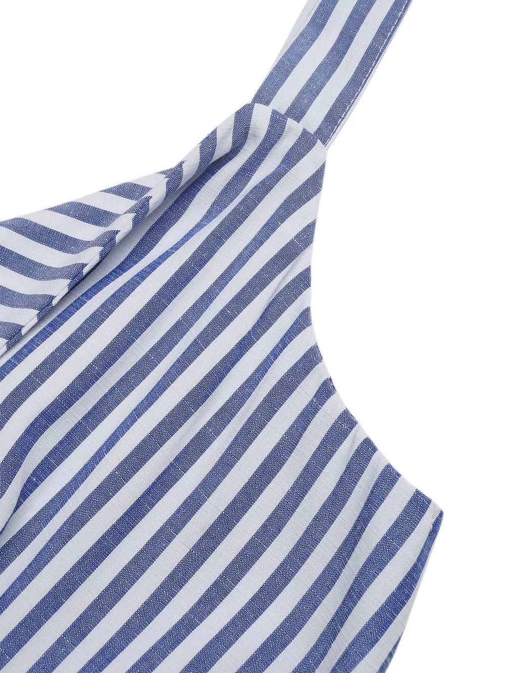Striped Cutout Knot Front Wide Leg Jumpsuit, image 5
